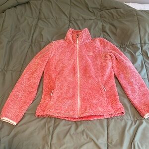 Coral Fuzzy North face jacket